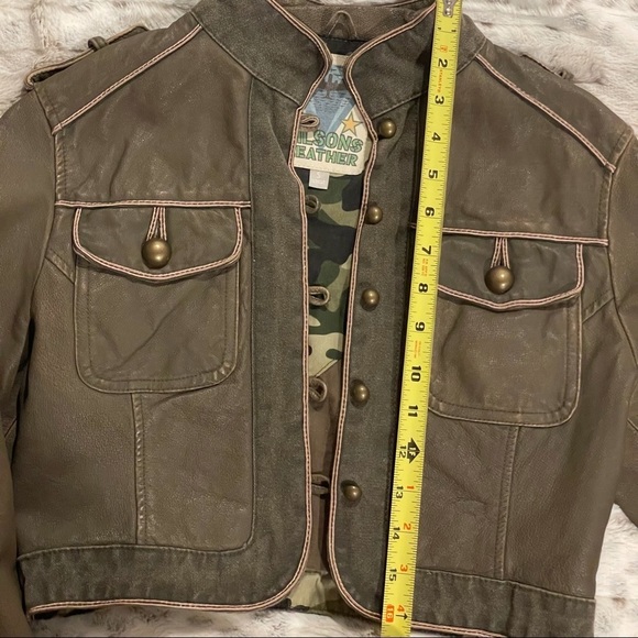 Wilson’s Leather Cropped Military/Band Jacket S - Picture 3 of 14
